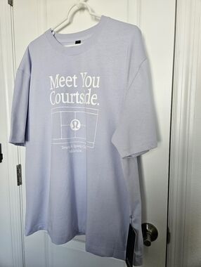 NWT lululemon mens Heavyweight Cotton T-Shirt Graphic Serene Blue Size XL